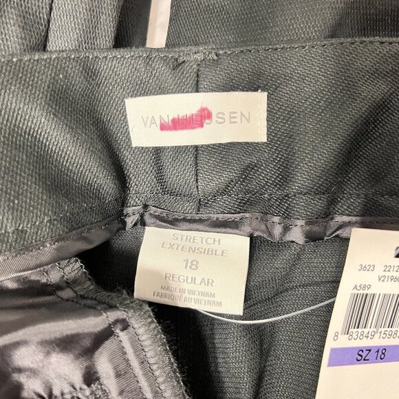 Van Heusen Women’s Black Classic Fit Straight Leg Stretch Ankle Pants Size 18NWT - Picture 8 of 11